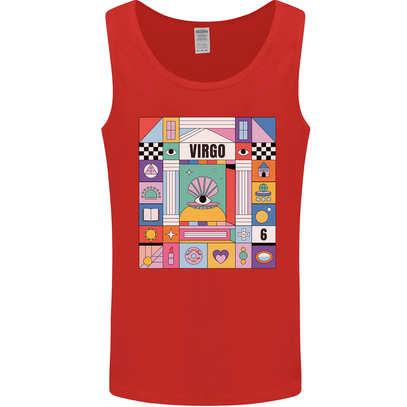 A Vibrant Virgo Star Sign Zodiac Mens Vest Tank Top Red