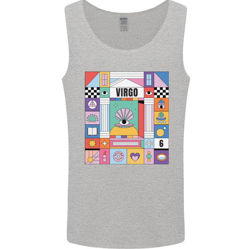 A Vibrant Virgo Star Sign Zodiac Mens Vest Tank Top Sports Grey