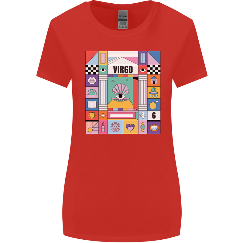 A Vibrant Virgo Star Sign Zodiac Womens Wider Cut T-Shirt Red