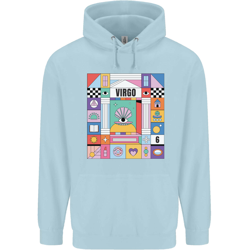 A Vibrant Virgo Zodiac Star Sign Childrens Kids Hoodie Light Blue