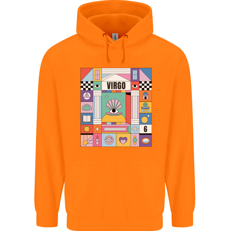 A Vibrant Virgo Zodiac Star Sign Childrens Kids Hoodie Orange