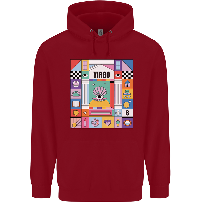 A Vibrant Virgo Zodiac Star Sign Childrens Kids Hoodie Red