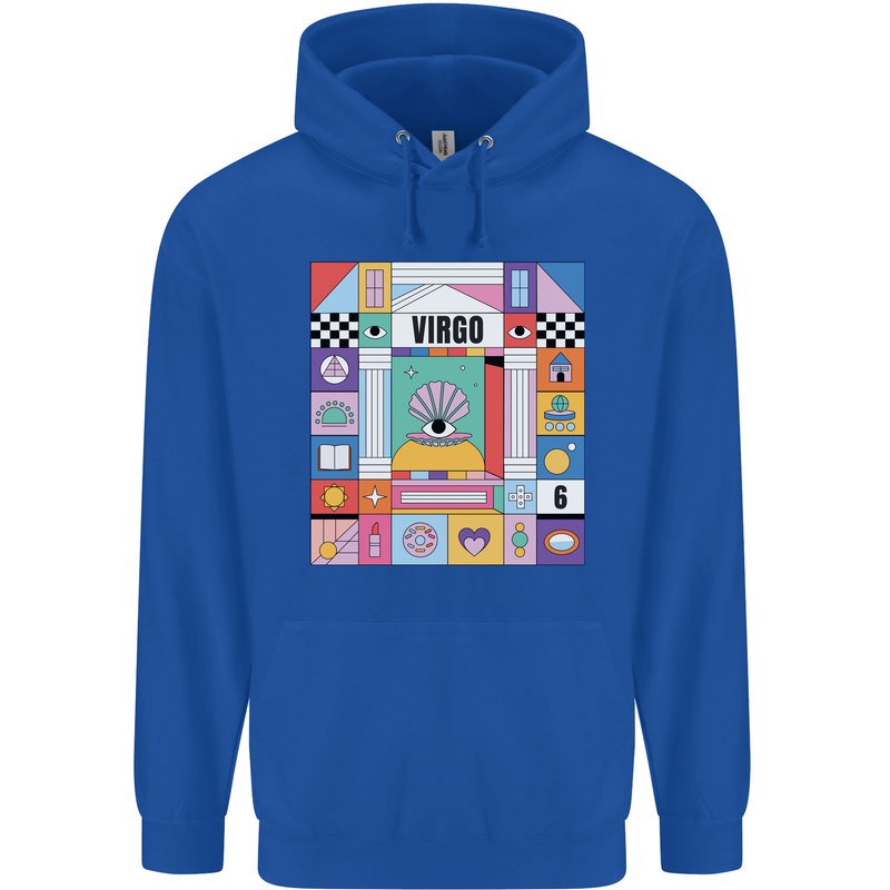 A Vibrant Virgo Zodiac Star Sign Childrens Kids Hoodie Royal Blue