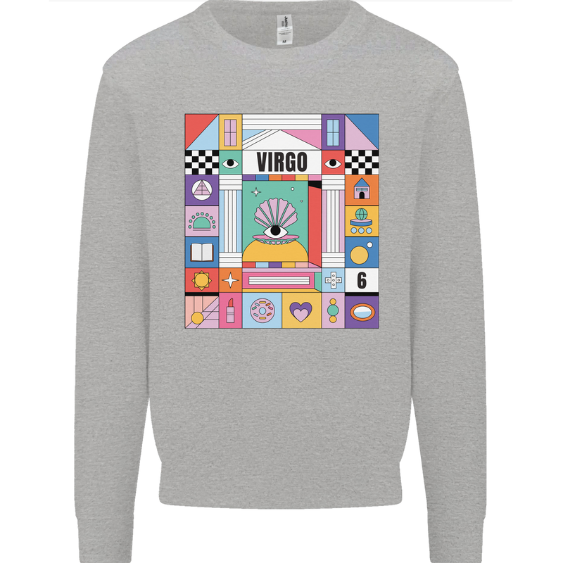 A Vibrant Virgo Zodiac Star Sign Kids Sweatshirt Jumper Sports Grey