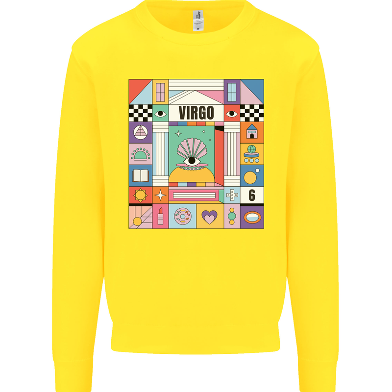 A Vibrant Virgo Zodiac Star Sign Kids Sweatshirt Jumper Yellow