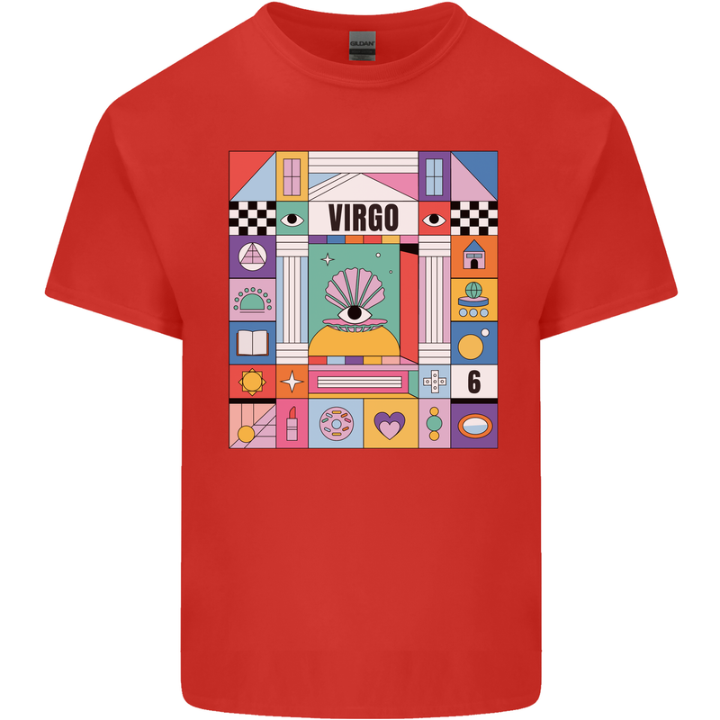 A Vibrant Virgo Zodiac Star Sign Kids T-Shirt Childrens Red