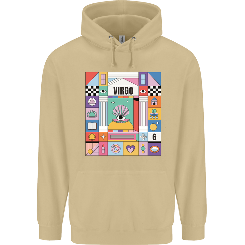 A Vibrant Virgo Zodiac Star Sign Mens 80% Cotton Hoodie Sand