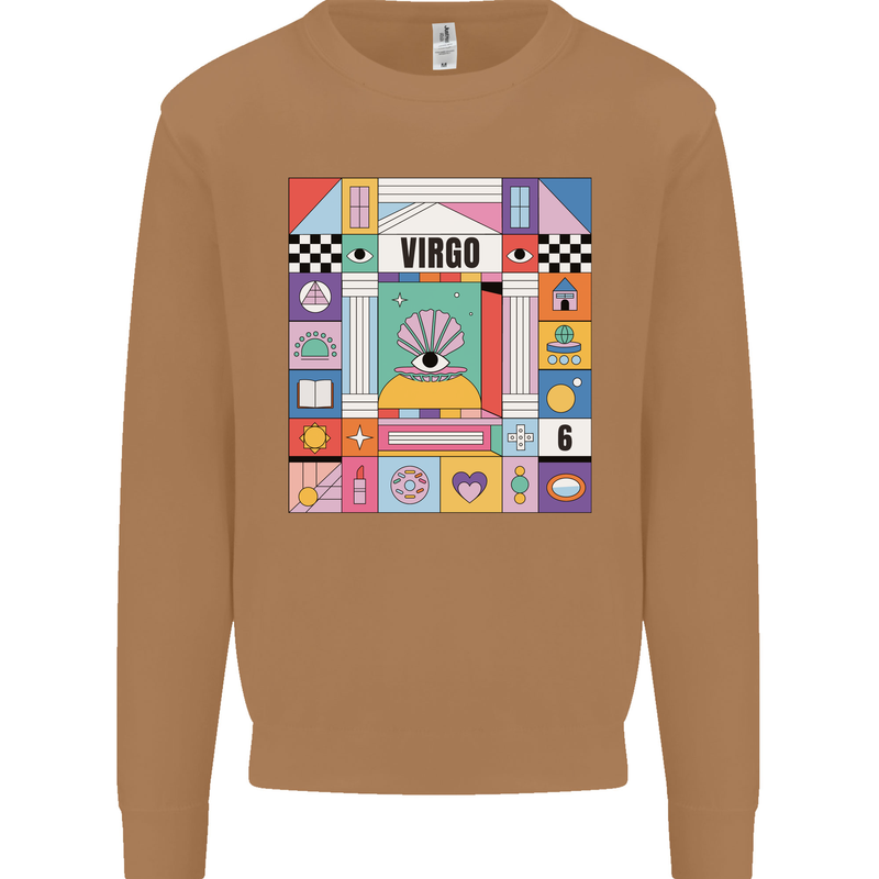 A Vibrant Virgo Zodiac Star Sign Mens Sweatshirt Jumper Caramel Latte