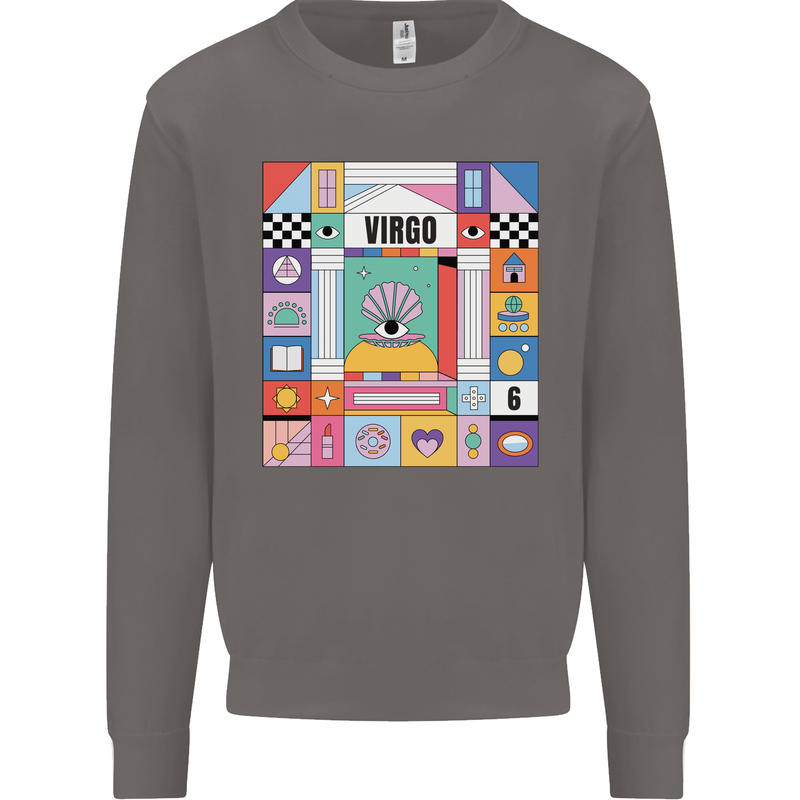 A Vibrant Virgo Zodiac Star Sign Mens Sweatshirt Jumper Charcoal