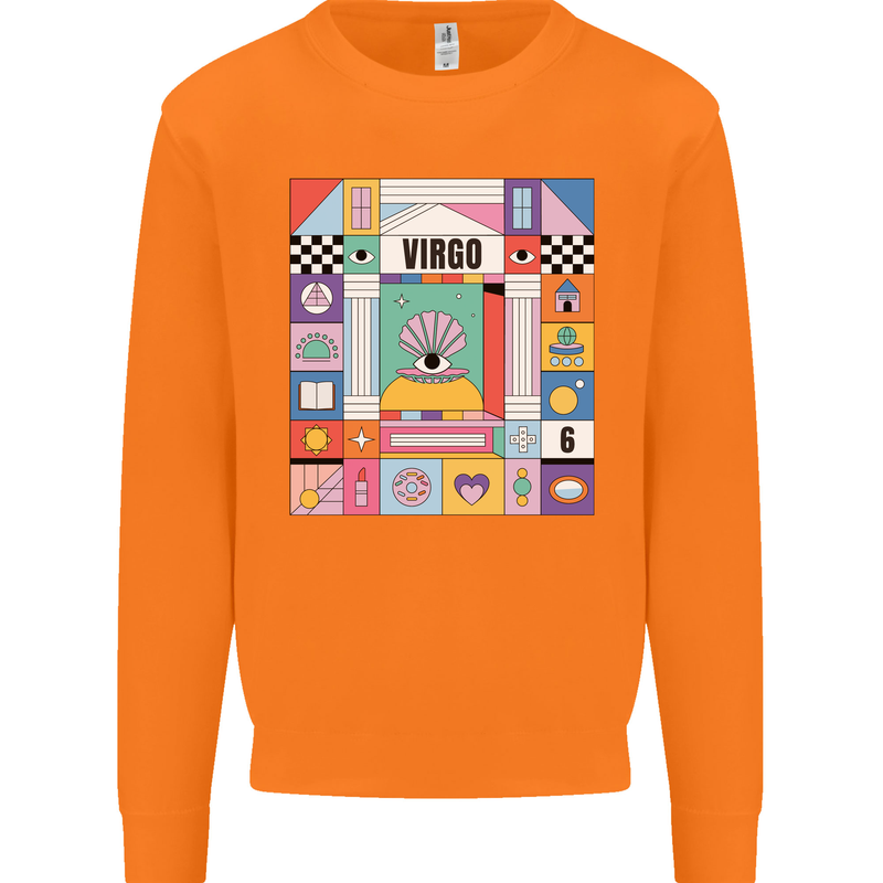 A Vibrant Virgo Zodiac Star Sign Mens Sweatshirt Jumper Orange