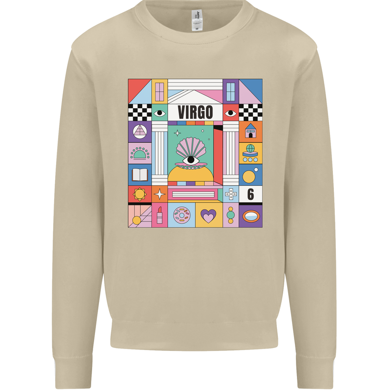 A Vibrant Virgo Zodiac Star Sign Mens Sweatshirt Jumper Sand