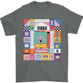 A Vibrant Virgo Zodiac Star Sign Mens T-Shirt 100% Cotton Charcoal