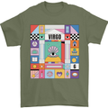 A Vibrant Virgo Zodiac Star Sign Mens T-Shirt 100% Cotton Military Green