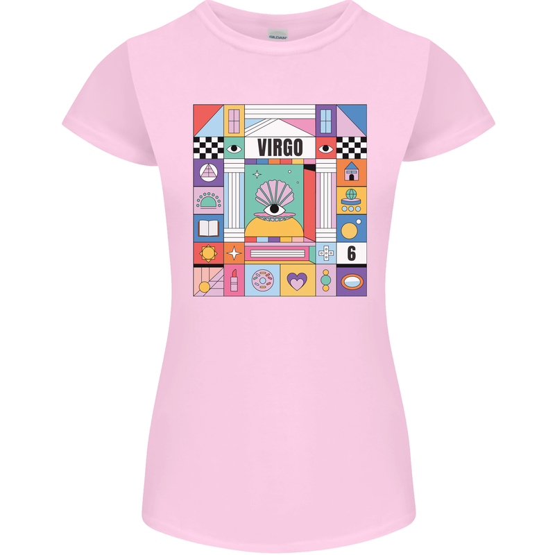 A Vibrant Virgo Zodiac Star Sign Womens Petite Cut T-Shirt Light Pink