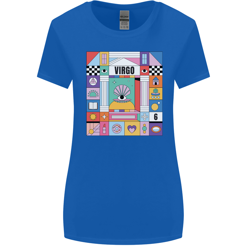A Vibrant Virgo Zodiac Star Sign Womens Wider Cut T-Shirt Royal Blue