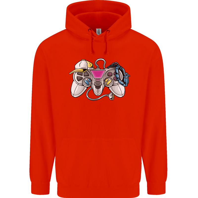 A Video Game Console Controller Childrens Kids Hoodie Bright Red