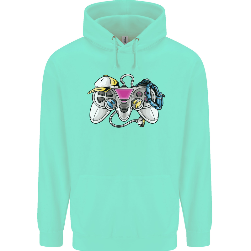 A Video Game Console Controller Childrens Kids Hoodie Peppermint