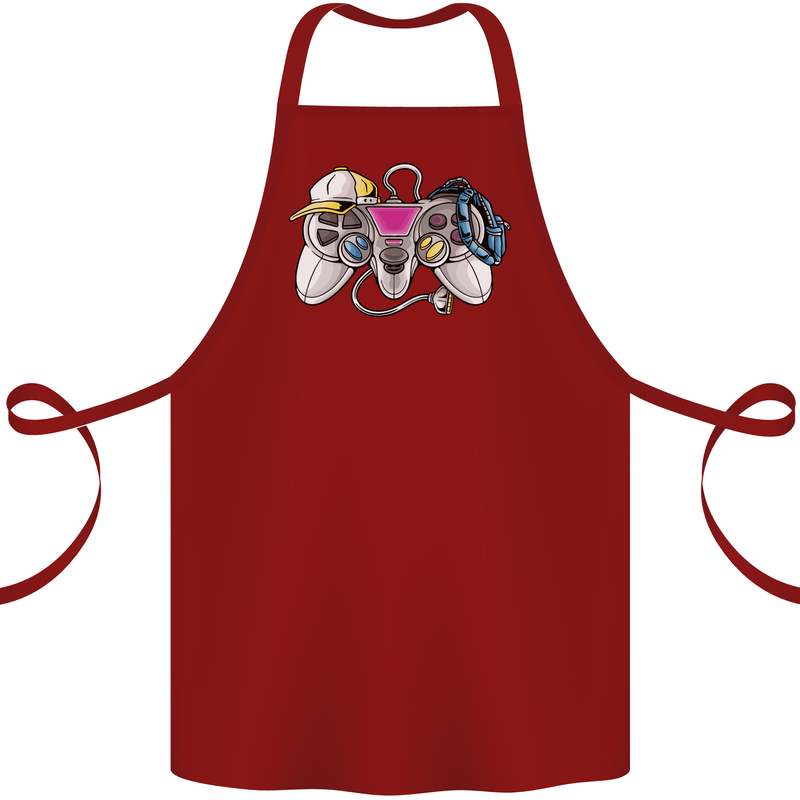 A Video Game Console Controller Cotton Apron 100% Organic Maroon