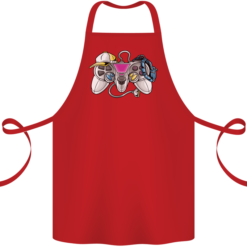 A Video Game Console Controller Cotton Apron 100% Organic Red