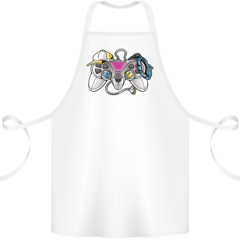 A Video Game Console Controller Cotton Apron 100% Organic White