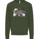 A Video Game Console Controller Kids Sweatshirt Jumper Forest Green