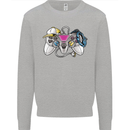 A Video Game Console Controller Kids Sweatshirt Jumper Sports Grey