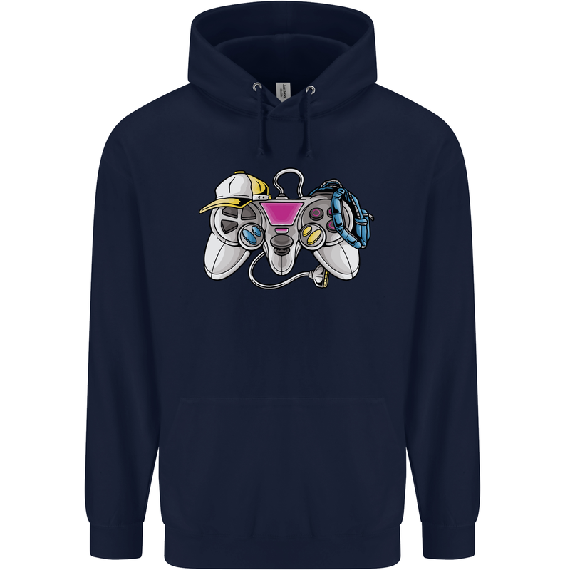 A Video Game Console Controller Mens 80% Cotton Hoodie Navy Blue