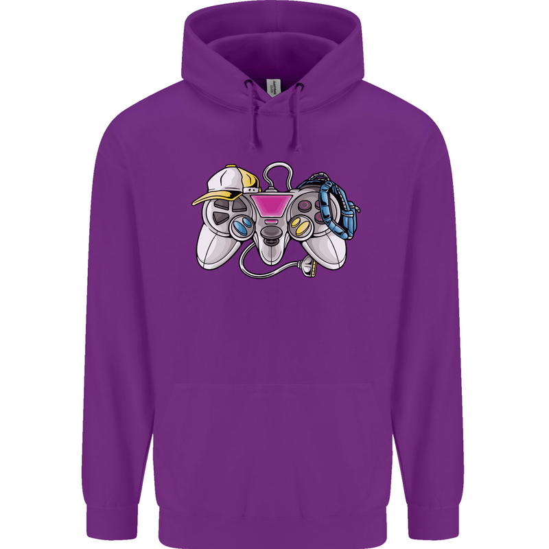 A Video Game Console Controller Mens 80% Cotton Hoodie Purple