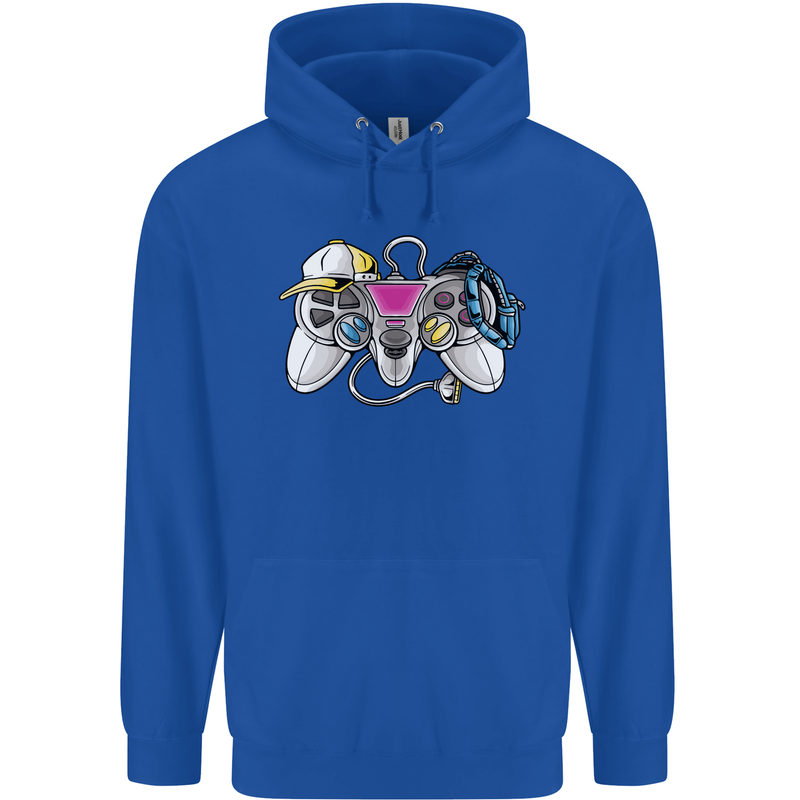 A Video Game Console Controller Mens 80% Cotton Hoodie Royal Blue