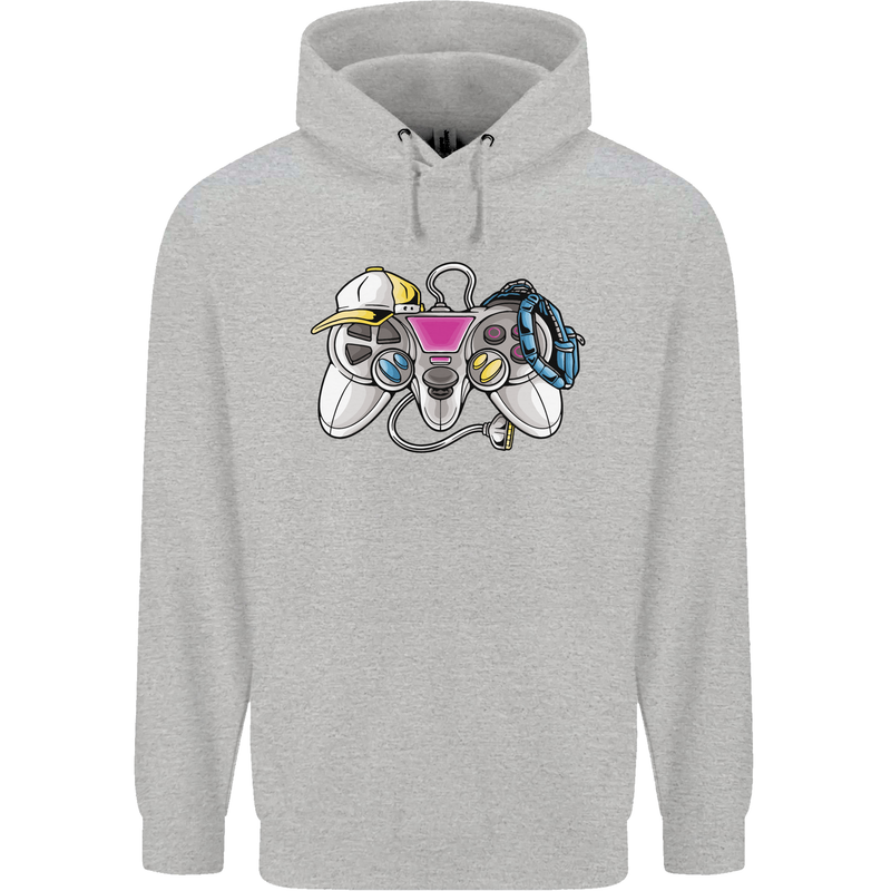 A Video Game Console Controller Mens 80% Cotton Hoodie Sports Grey