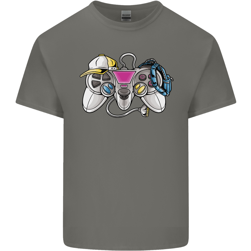 A Video Game Console Controller Mens Cotton T-Shirt Tee Top Charcoal