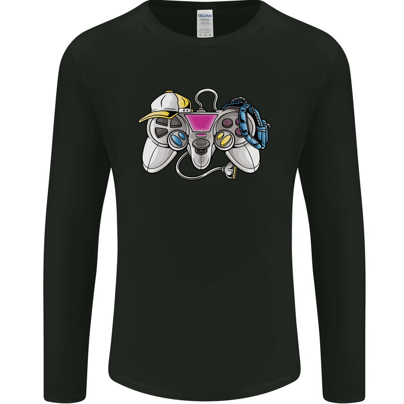 A Video Game Console Controller Mens Long Sleeve T-Shirt Black