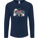 A Video Game Console Controller Mens Long Sleeve T-Shirt Navy Blue