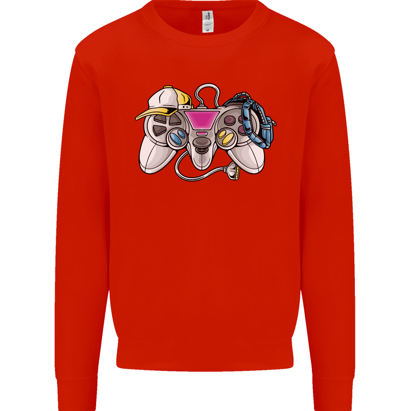 A Video Game Console Controller Mens Sweatshirt Jumper Bright Red