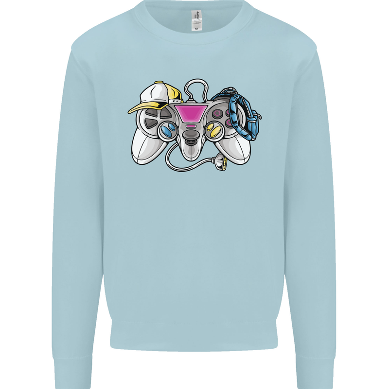 A Video Game Console Controller Mens Sweatshirt Jumper Light Blue