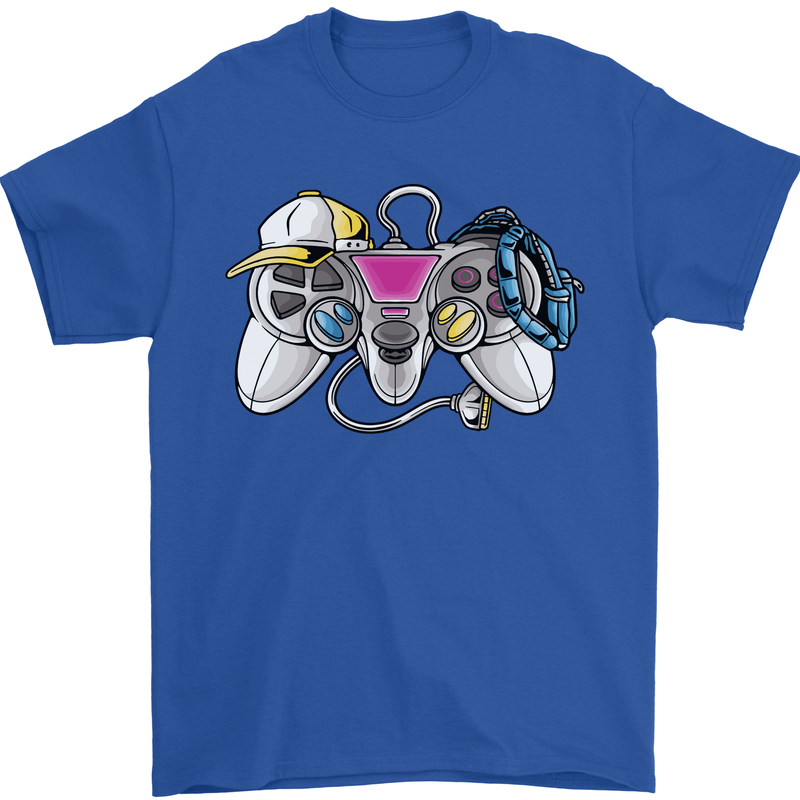 A Video Game Console Controller Mens T-Shirt 100% Cotton Royal Blue