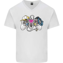 A Video Game Console Controller Mens V-Neck Cotton T-Shirt White