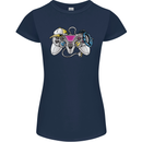 A Video Game Console Controller Womens Petite Cut T-Shirt Navy Blue