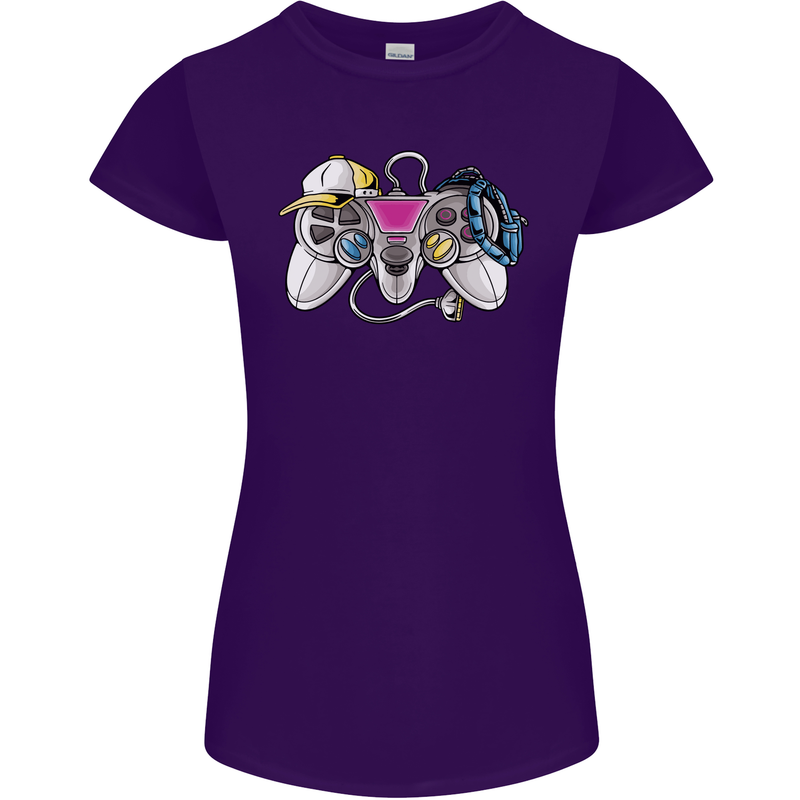 A Video Game Console Controller Womens Petite Cut T-Shirt Purple