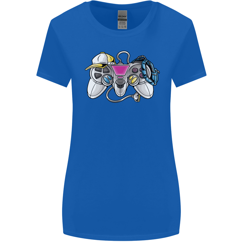 A Video Game Console Controller Womens Wider Cut T-Shirt Royal Blue