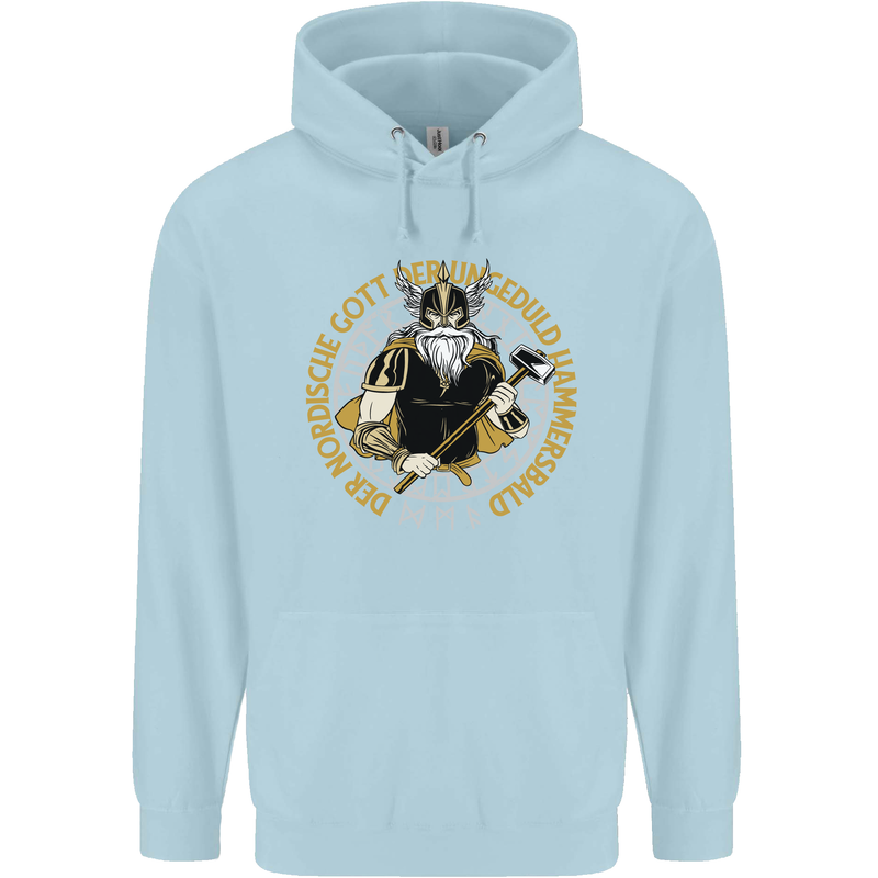 A Viking Man Childrens Kids Hoodie Light Blue
