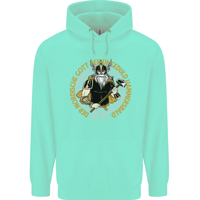 A Viking Man Childrens Kids Hoodie Peppermint