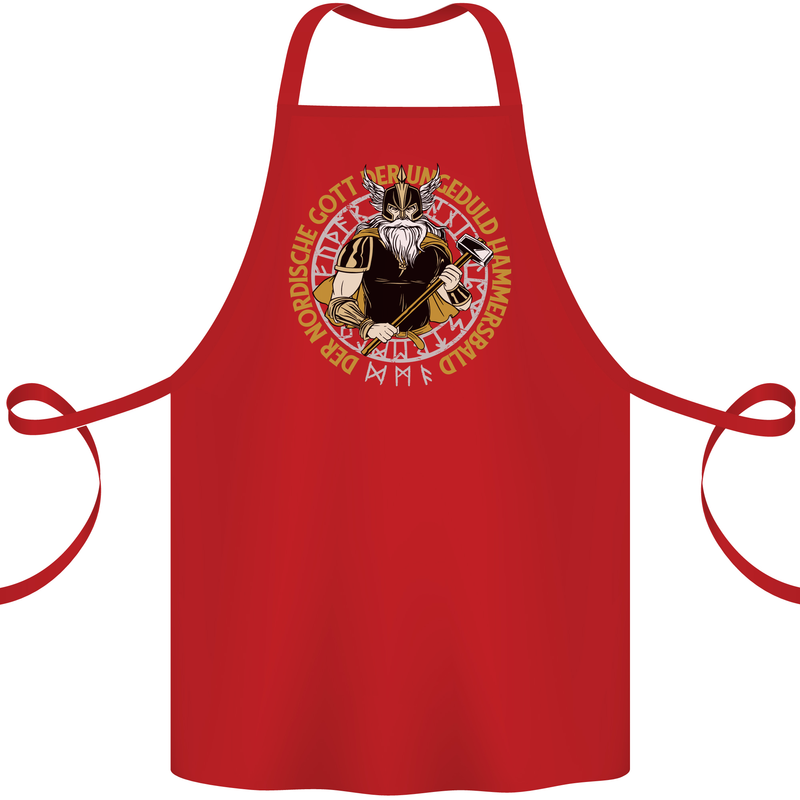A Viking Man Cotton Apron 100% Organic Red