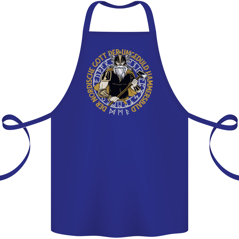 A Viking Man Cotton Apron 100% Organic Royal Blue