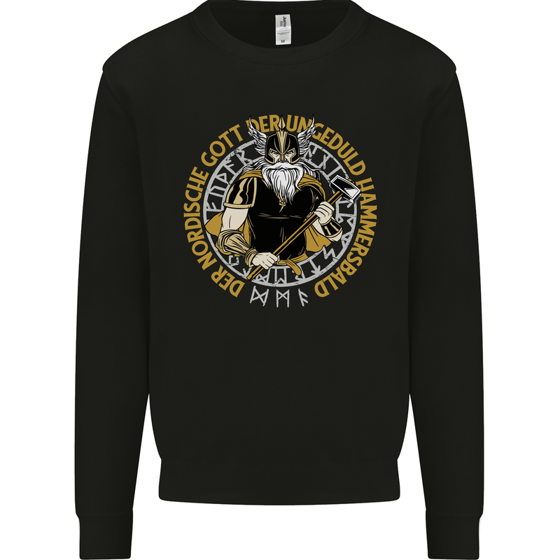 A Viking Man Kids Sweatshirt Jumper Black