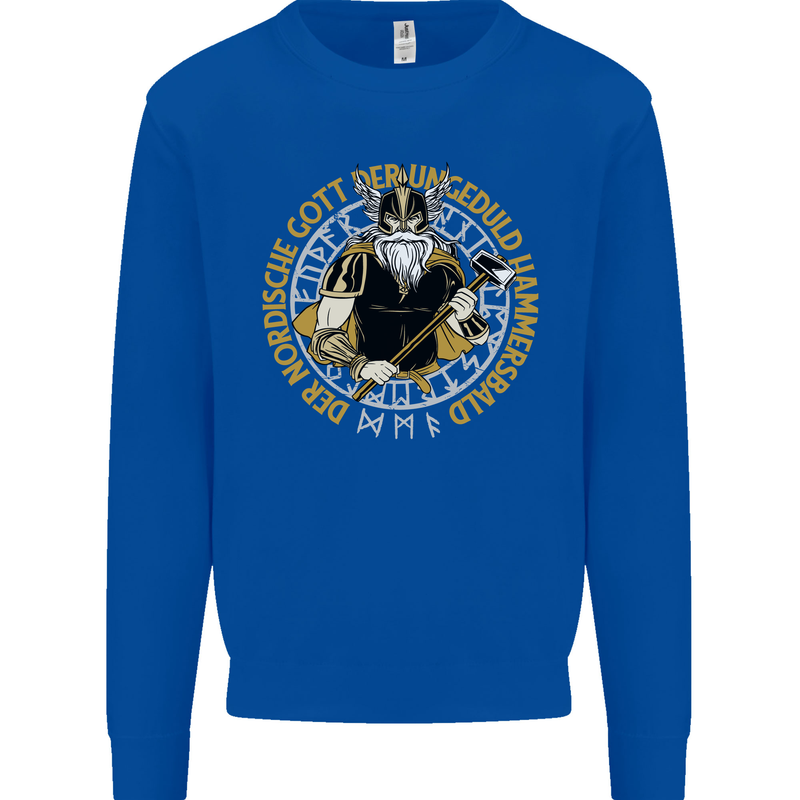 A Viking Man Kids Sweatshirt Jumper Royal Blue