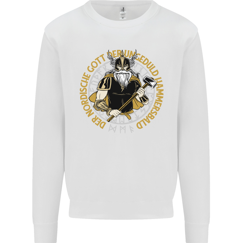 A Viking Man Kids Sweatshirt Jumper White