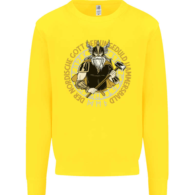 A Viking Man Kids Sweatshirt Jumper Yellow