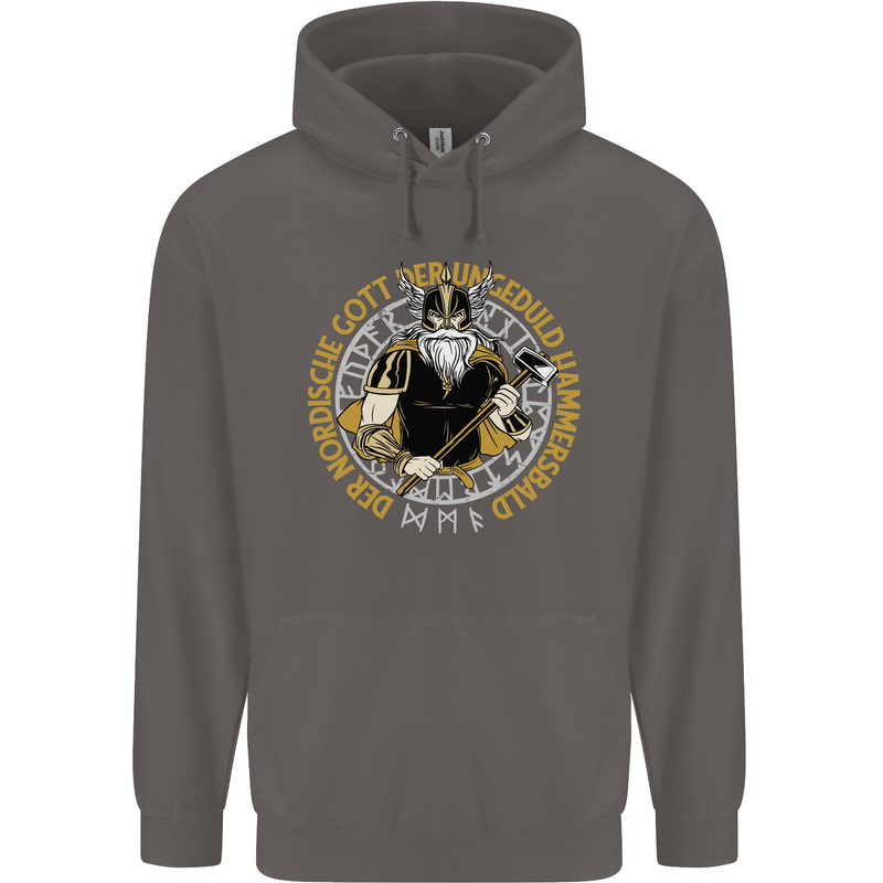 A Viking Man Mens 80% Cotton Hoodie Charcoal