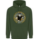 A Viking Man Mens 80% Cotton Hoodie Forest Green